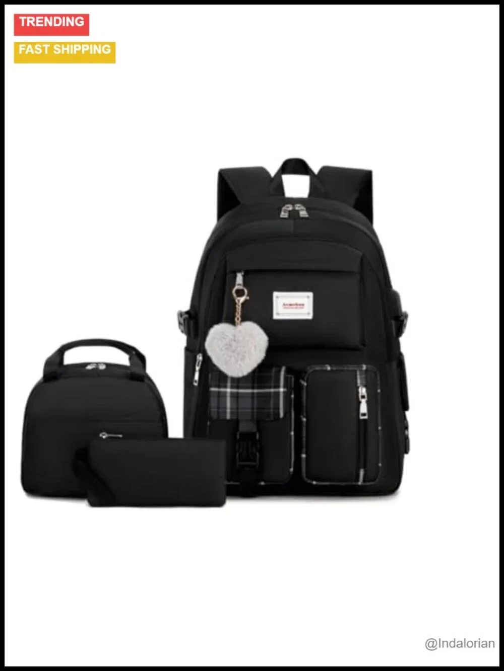 Fashion Laptop Backpack Set Casual Daypack with 15.6